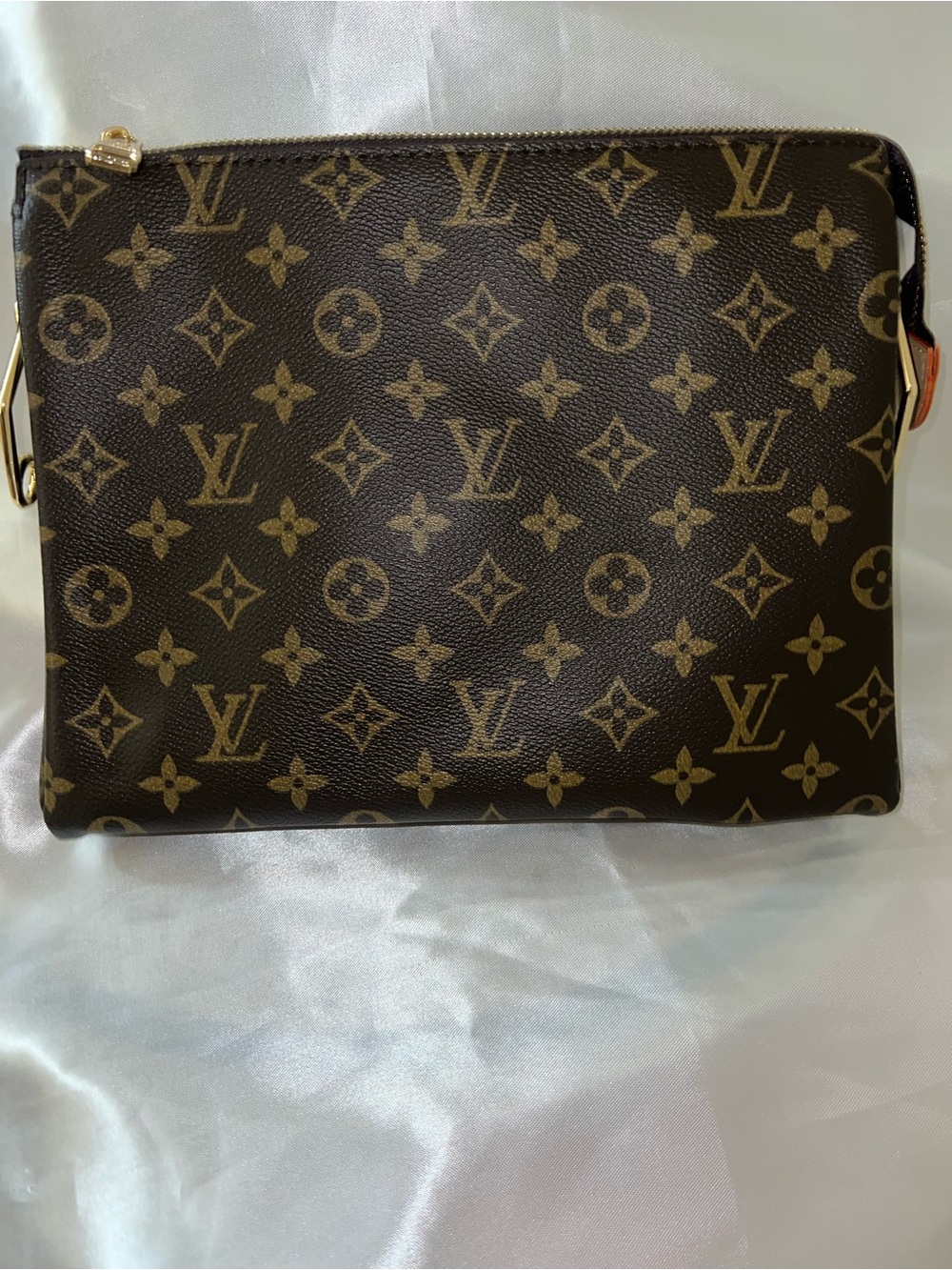 Source Unknown Brown Monogram 3 Compartment Crossbody Bag